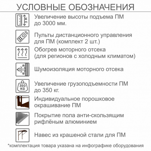Вертикальный подъемник для инвалидов по ТУ ПМ-03 с орг стеклом c увеличеной высотой подъема до 3 м, с обогревом моторного отсека (для регионов с холодным климатом)